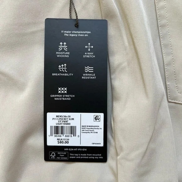 Walter Hagen Beige Men's Slim Fit Trousers - Picture 2 of 8